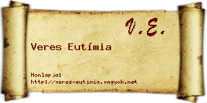 Veres Eutímia névjegykártya